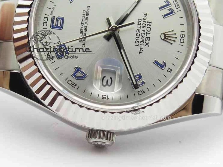 SS SA3136 Bracelet BP Silver 41mm Edition Blue DateJust Maker Arabic II Best 116334 SS On Dial 1231